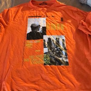 XL orange graphic long sleeve tee